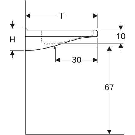 128575000 Раковина Geberit Renova Comfort Square, безбарьерная Geberit  - Вид №4