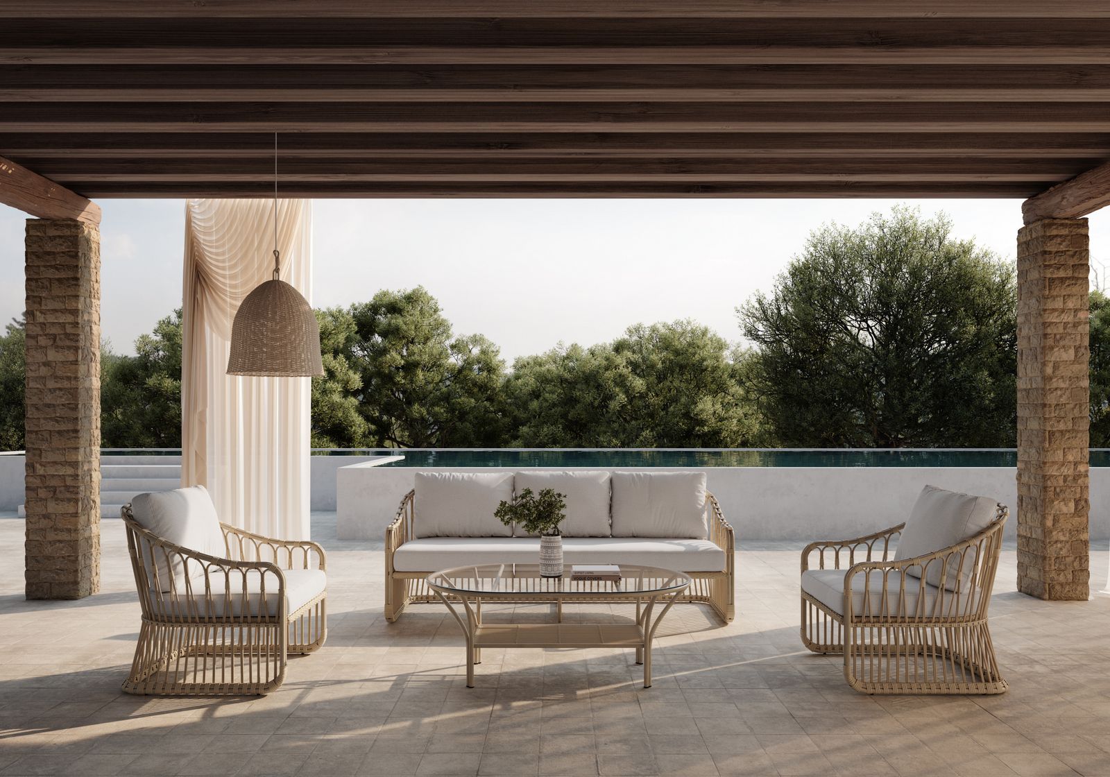 Садовое кресло из синтетического материала и алюминия SNOC Elisa ARCH-00017663