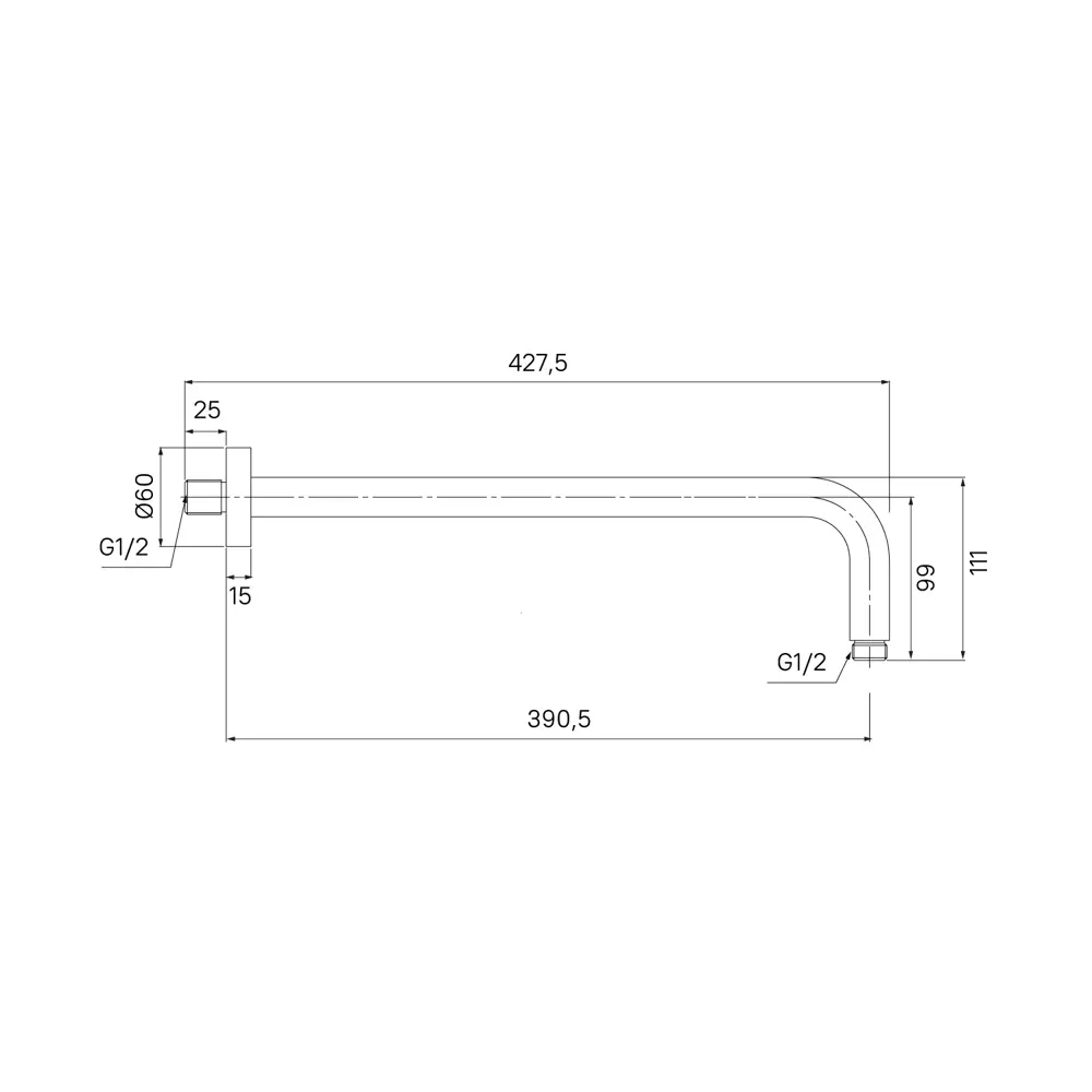 Держатель для верхнего душа Milardo Dale DALBL39M61 цвет черный матовый STLM-2009132 - Вид №6