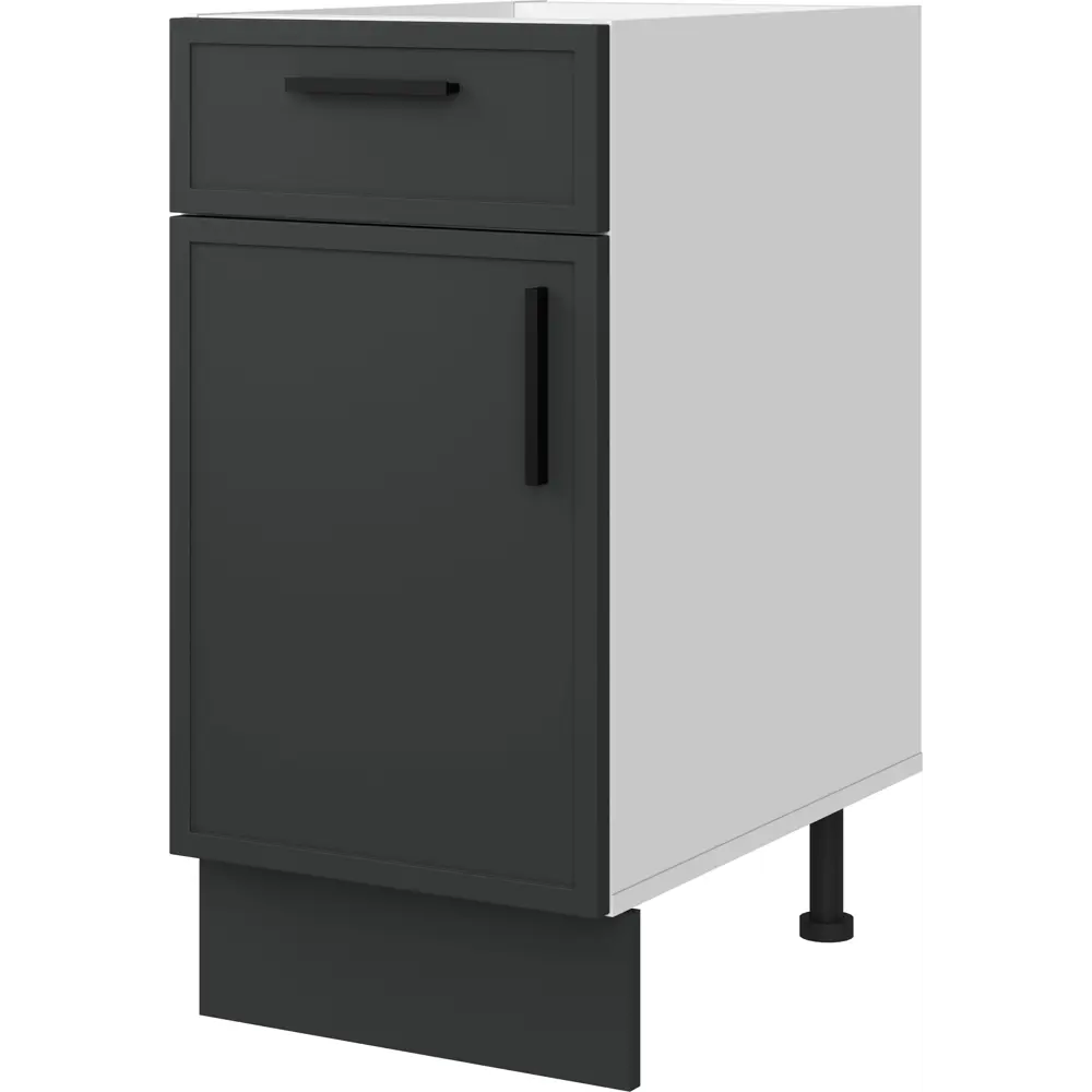 Кухонный шкаф напольный с ящиком Неро 40x82.5x58 см МДФ цвет графит DELINIA STLM-2043167 - Вид №1