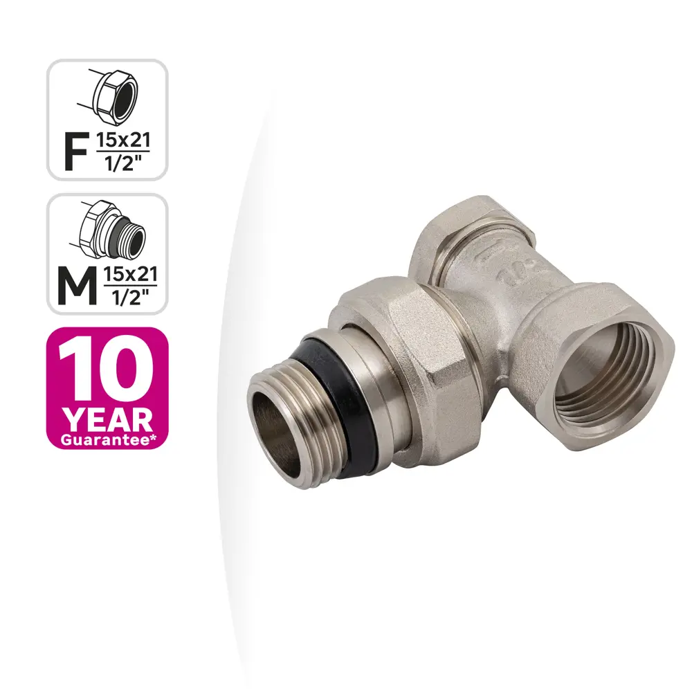 Клапан для радиатора угловой MONLID 1/2" латунь STLM-2114460 - Вид №1