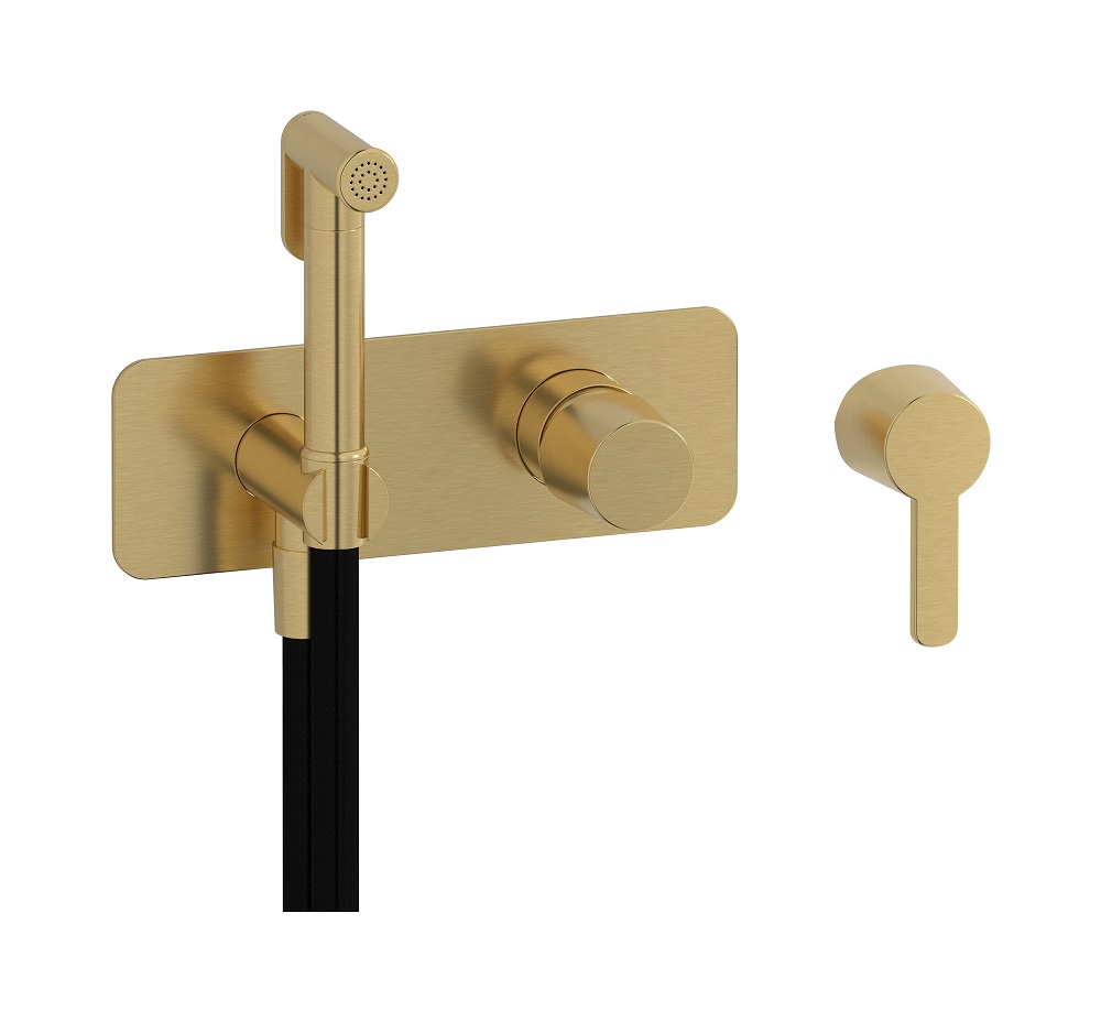 Внешние части гигенического душа со смесителем. WE ARE IB aa220bo Brushed Gold TAAAC