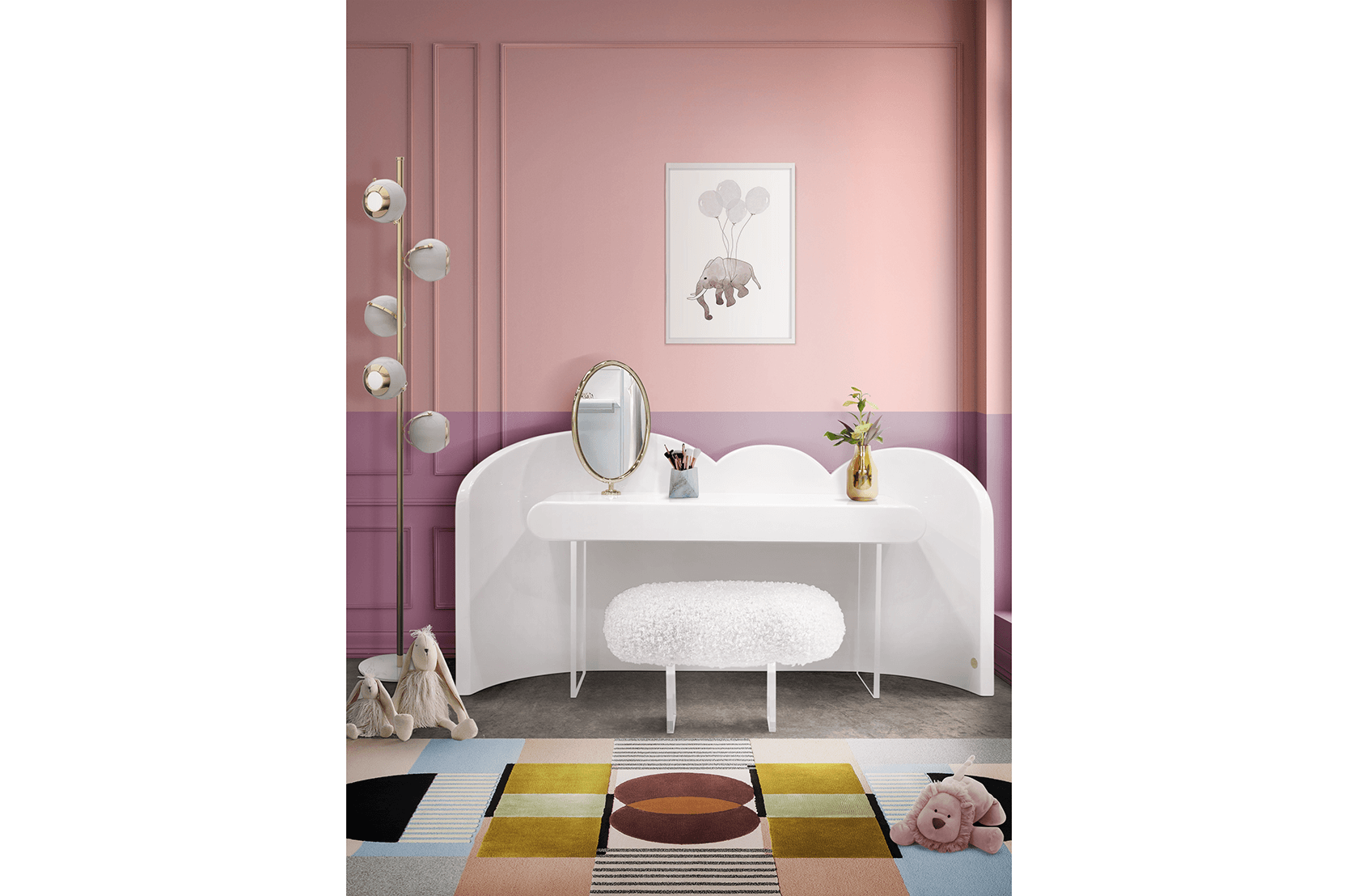 CIST362 Детский туалетный столик Консоль тщеславия Cloud Circu  - Вид №9