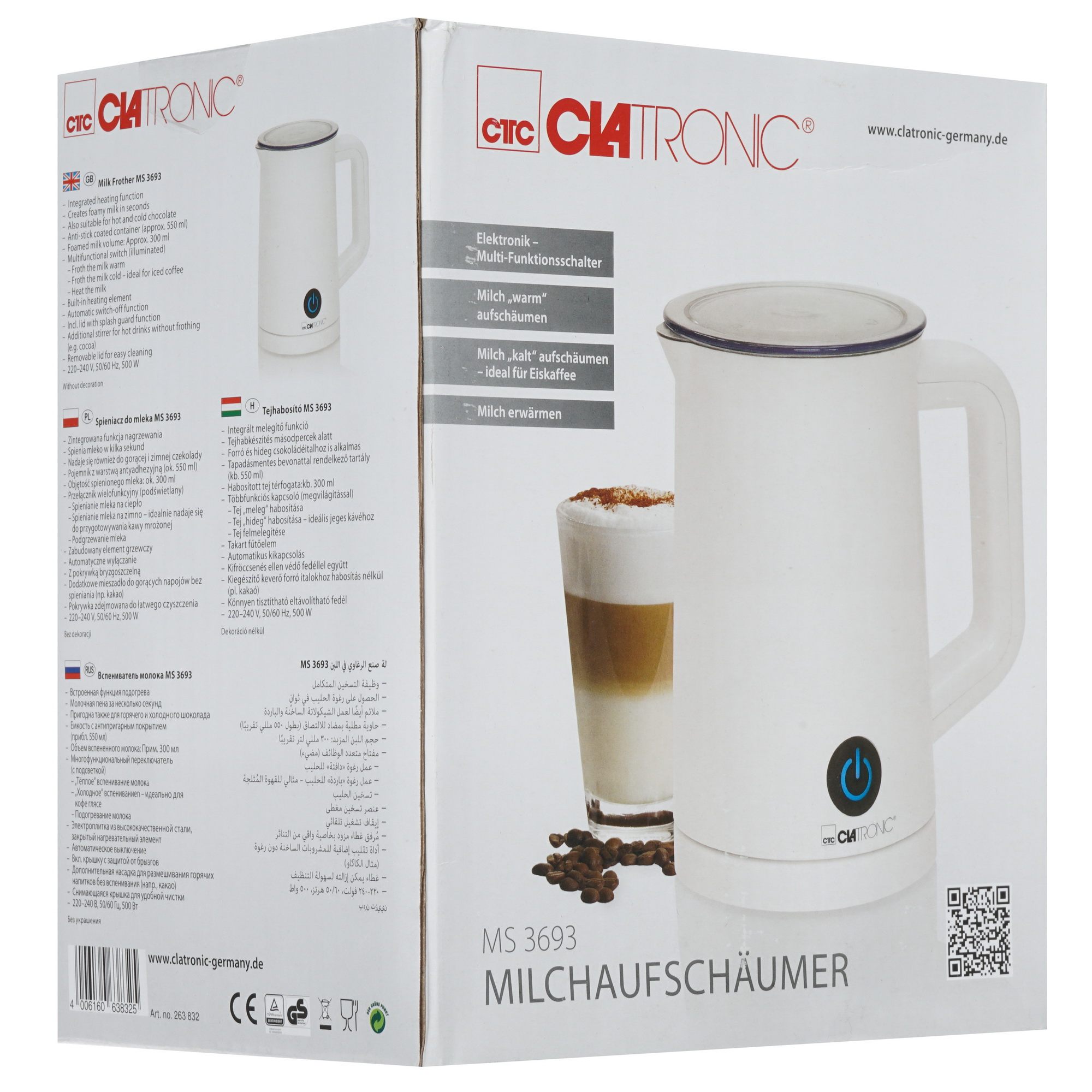 8159754 Капучинатор-вспениватель  Clatronic MS 3693 weis STDN-0002572 - Вид №6