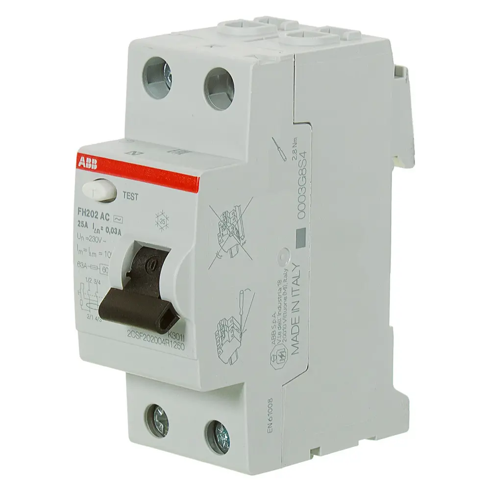 УЗО ABB FH202 1P N 25 А 30 мА 10 кА АС 2CSF202004R1250 STLM-2110807