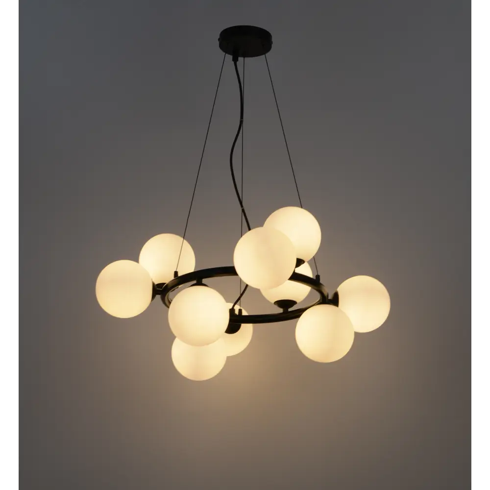 Люстра подвесная Galana 10 ламп 25 м² цвет черный/белый KREAFORTA STLM-2048299