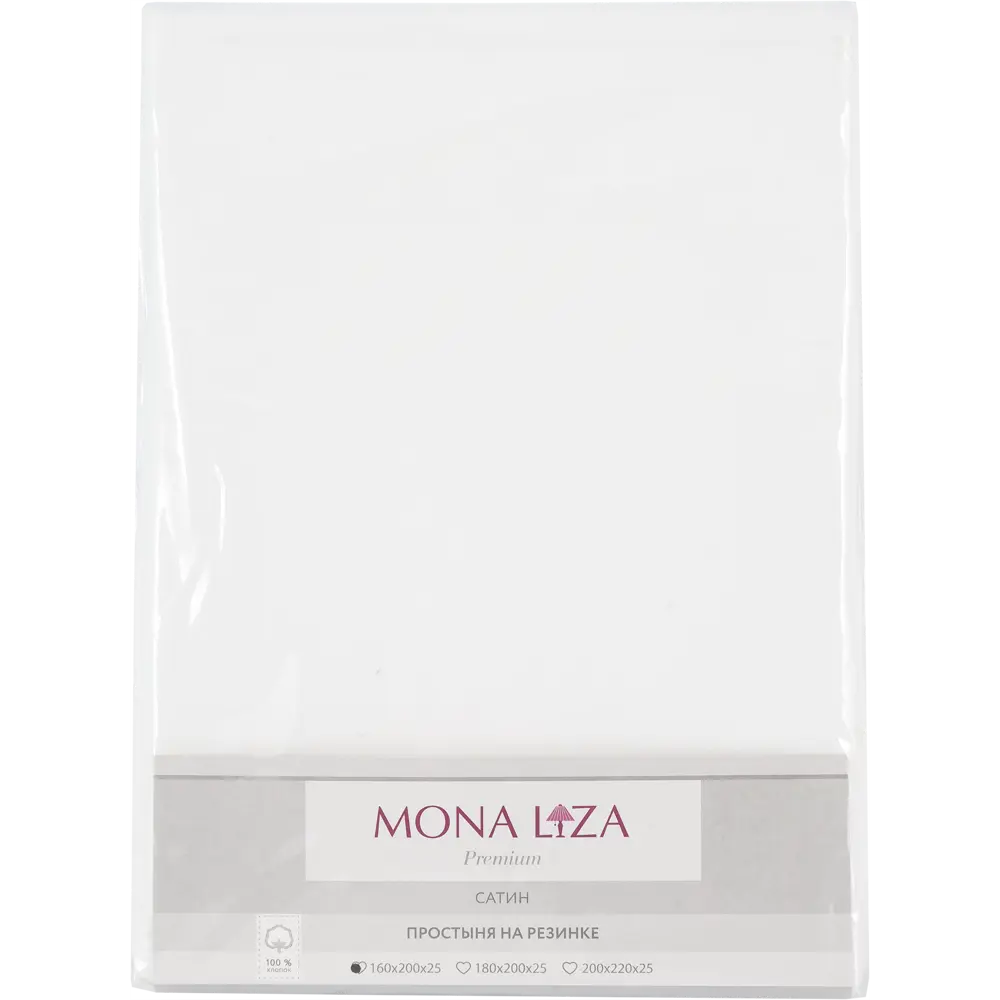 Простыня Mona Liza Premium 160х200 см сатин на резинке белый Santreyd STLM-2150347 - Вид №2