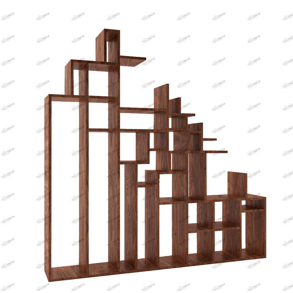Стеллаж деревянный дизайнерский 180 см "Гривуаз" от Odingeniy ODINGENIY  178432 Коричневый 