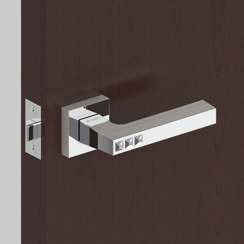 Ручка дверная на розетке CRYSTAL FLASH DM/HD CP-8, цвет хром FUARO STLM-2111670 - Вид №8