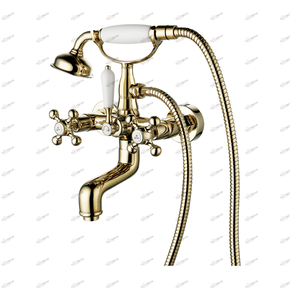 GZ 09032E Смеситель двухвентильный для ванны Ganzer Золото Ganzer Германия 13865