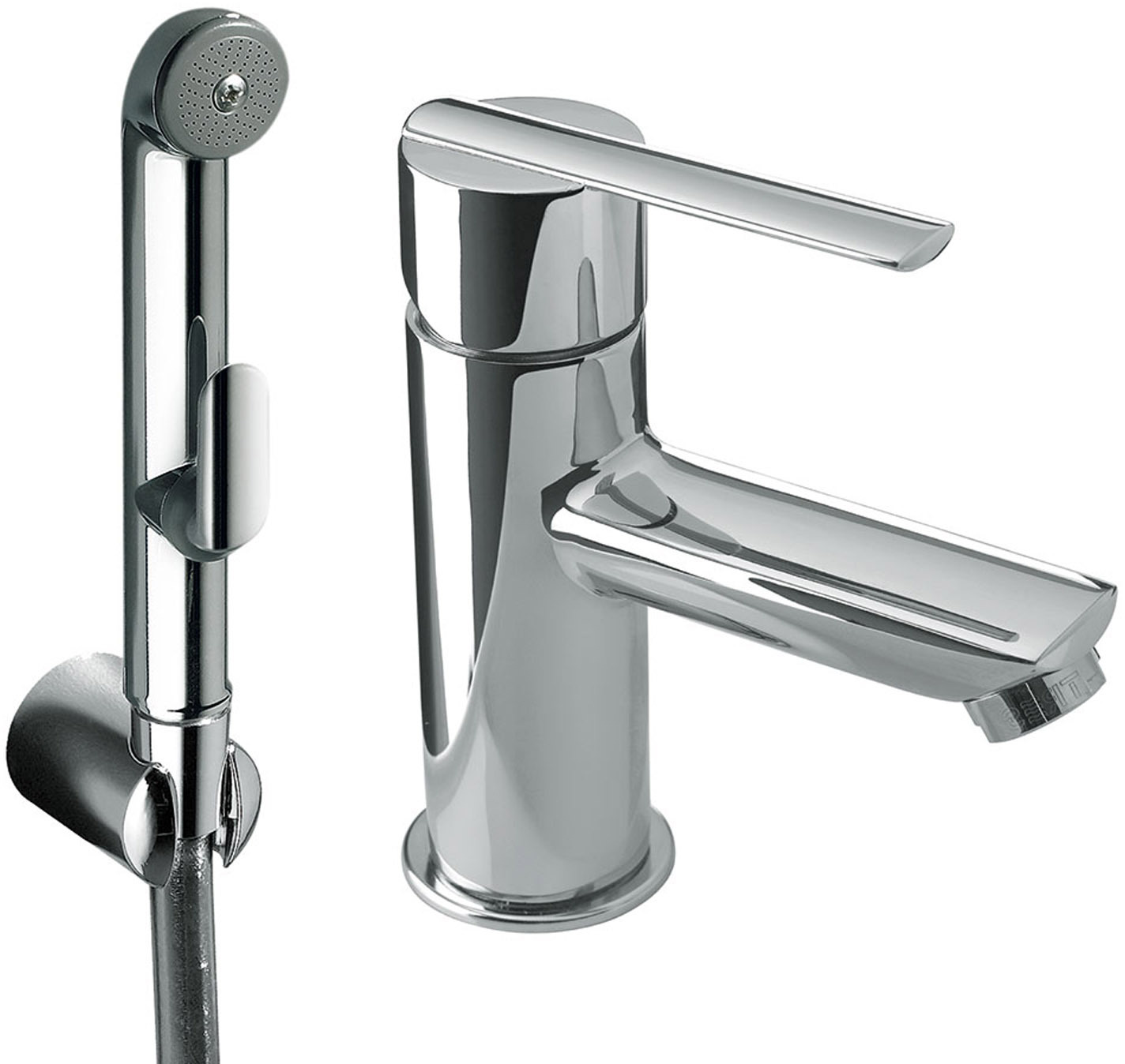 LEX-ALP Смеситель для раковины с одной ручкой и душем для туалета-181113 TRES