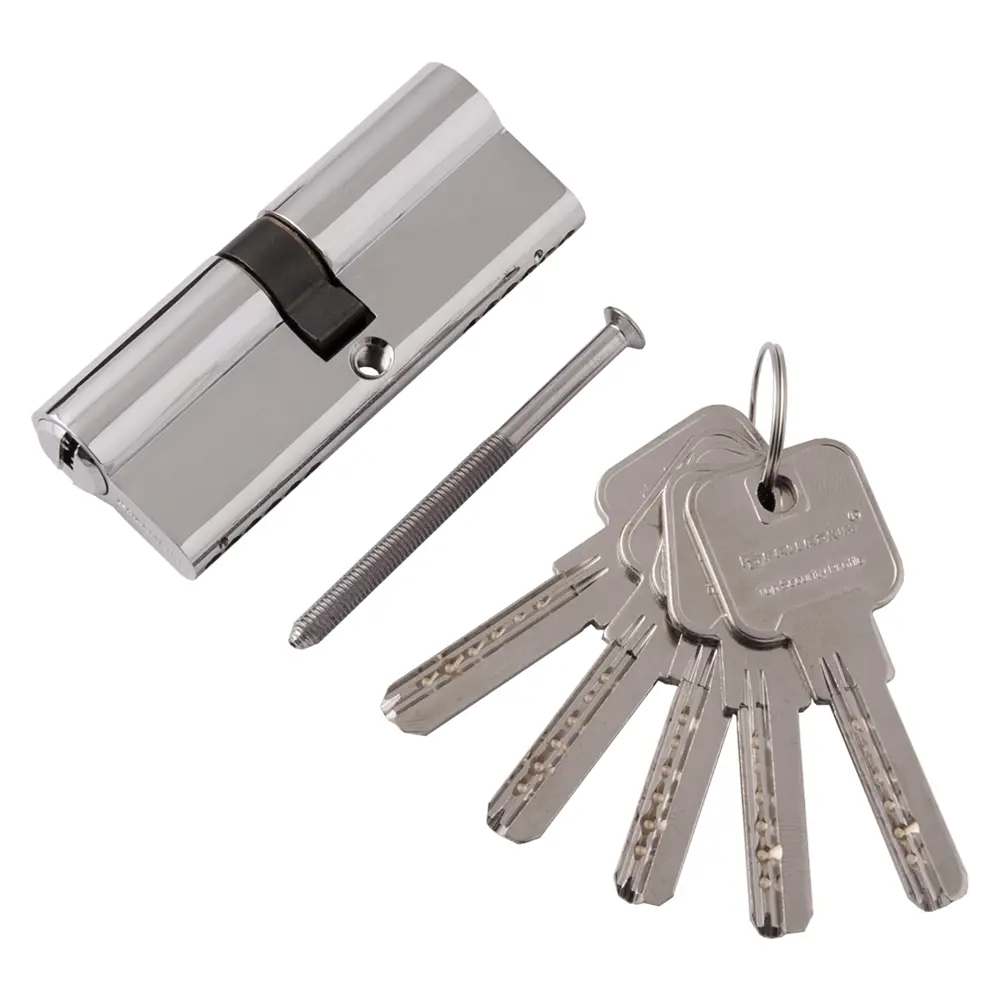 Цилиндр Palladium 2J07 80, 40x40 мм, ключ/ключ, цвет хром 17216861 STLM-2206991  - Вид №1
