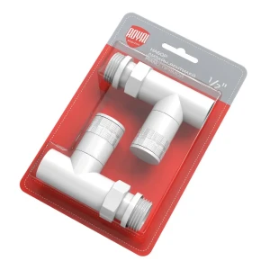 Набор вентилей для радиатора Royal Thermo Piano 1/2" прямой цвет белый