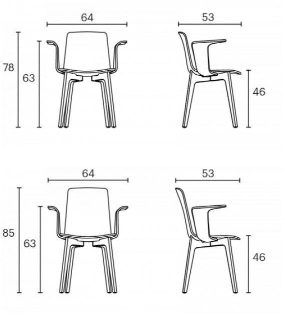 ENEA Стул с подлокотниками из дерева и ткани Lottus wood sun-id-1465393 - Вид №2