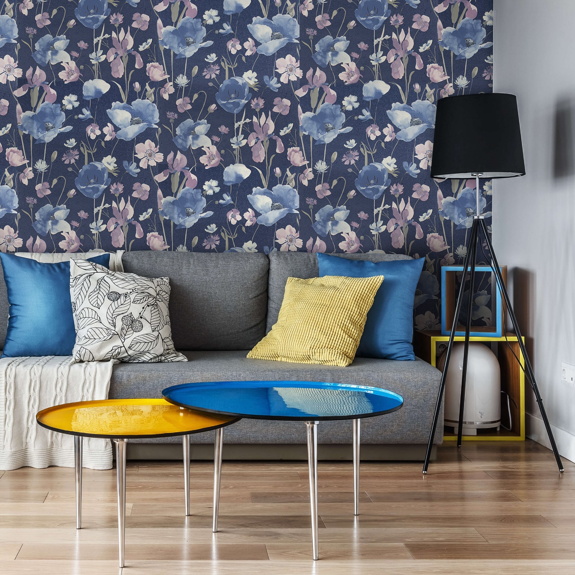 82938368 Обои виниловые МаякПринт синие 0.53 м 349 03 Акварель Santreyd - Вид №3