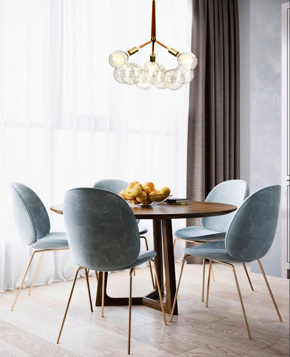 Светильник подвесной 60х50 см коричневый Bulbs 9087/3 brown DELIGHT COLLECTION ДИЗАЙНЕРСКИЕ 00-3883108 Коричневый;прозрачный  - Вид №2