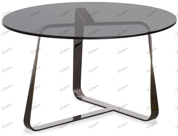 Desalto Круглый журнальный столик из стали и хрусталя sun-id-1426034