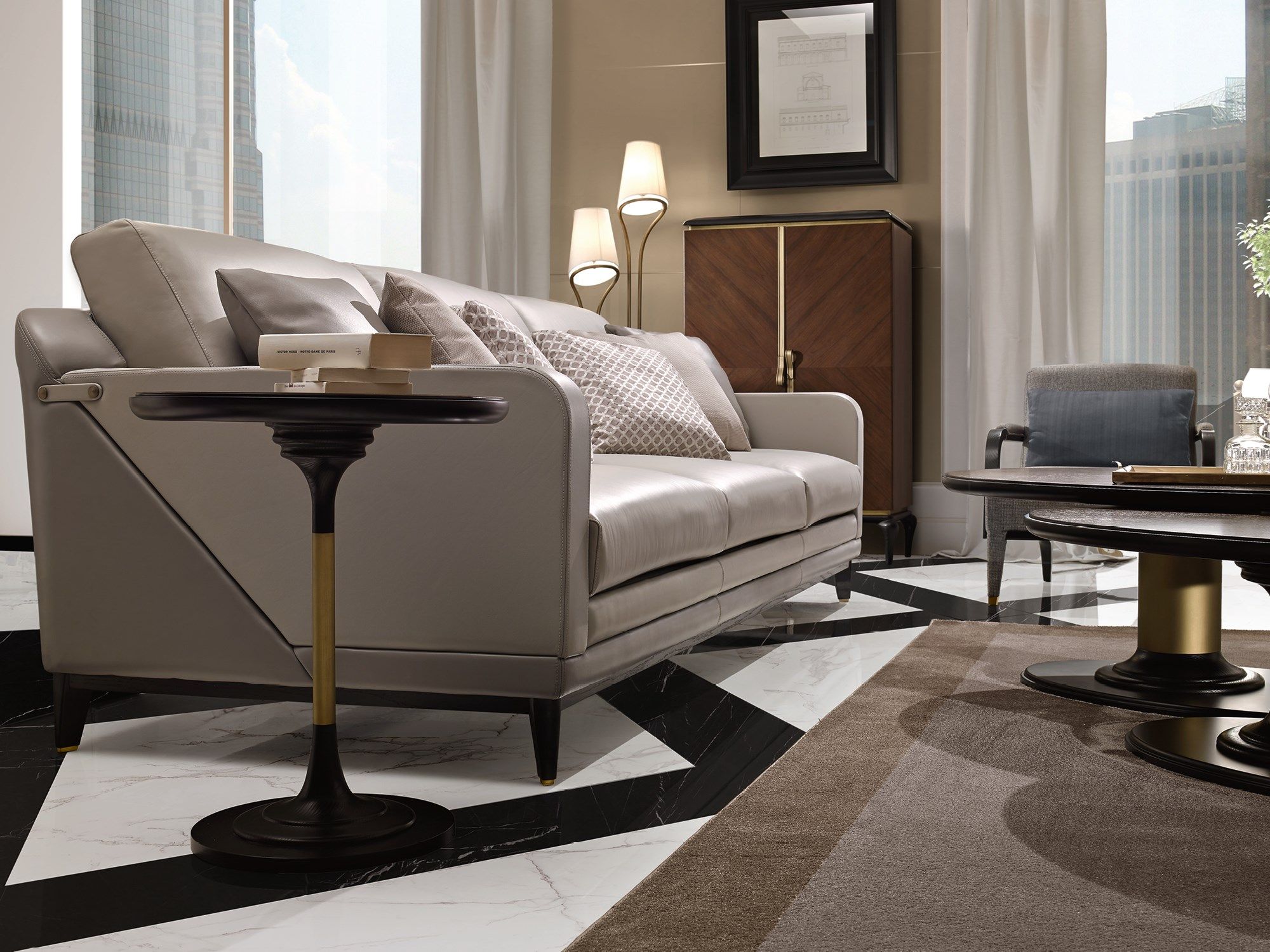 3-местный кожаный диван A.R. Arredamenti ARCH-00088801