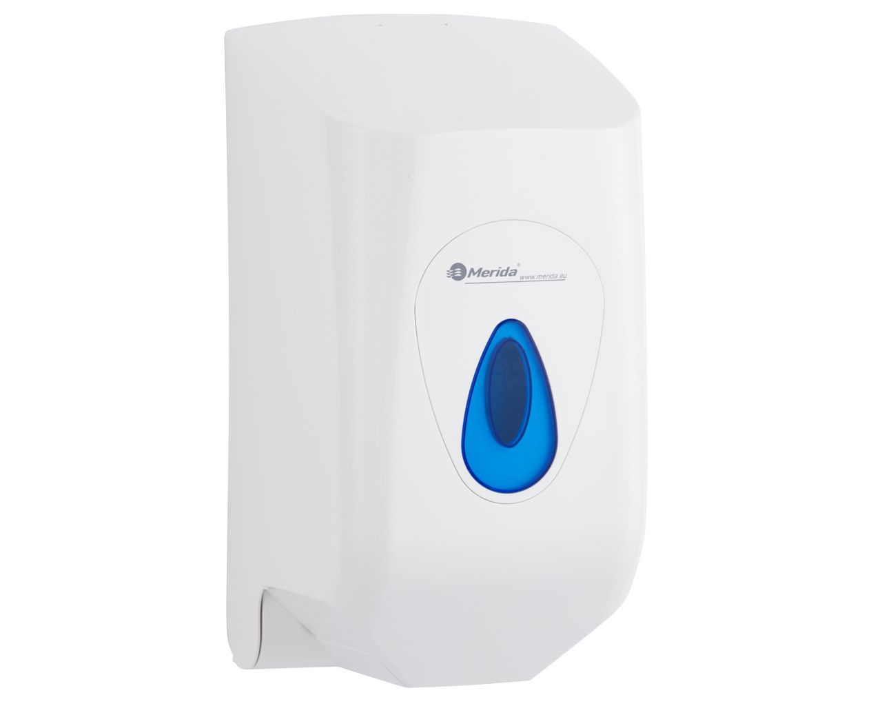 CTN201 Контейнер для бумажных полотенец в рулонах TOP MINI, АБС-пластик, белый, синее окошко Merida 