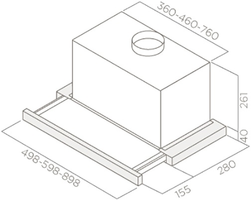1106502 Вытяжка телескопическая Jetair BETTA 60/GR/BK GL серый/черный STDN-0015086 - Вид №11