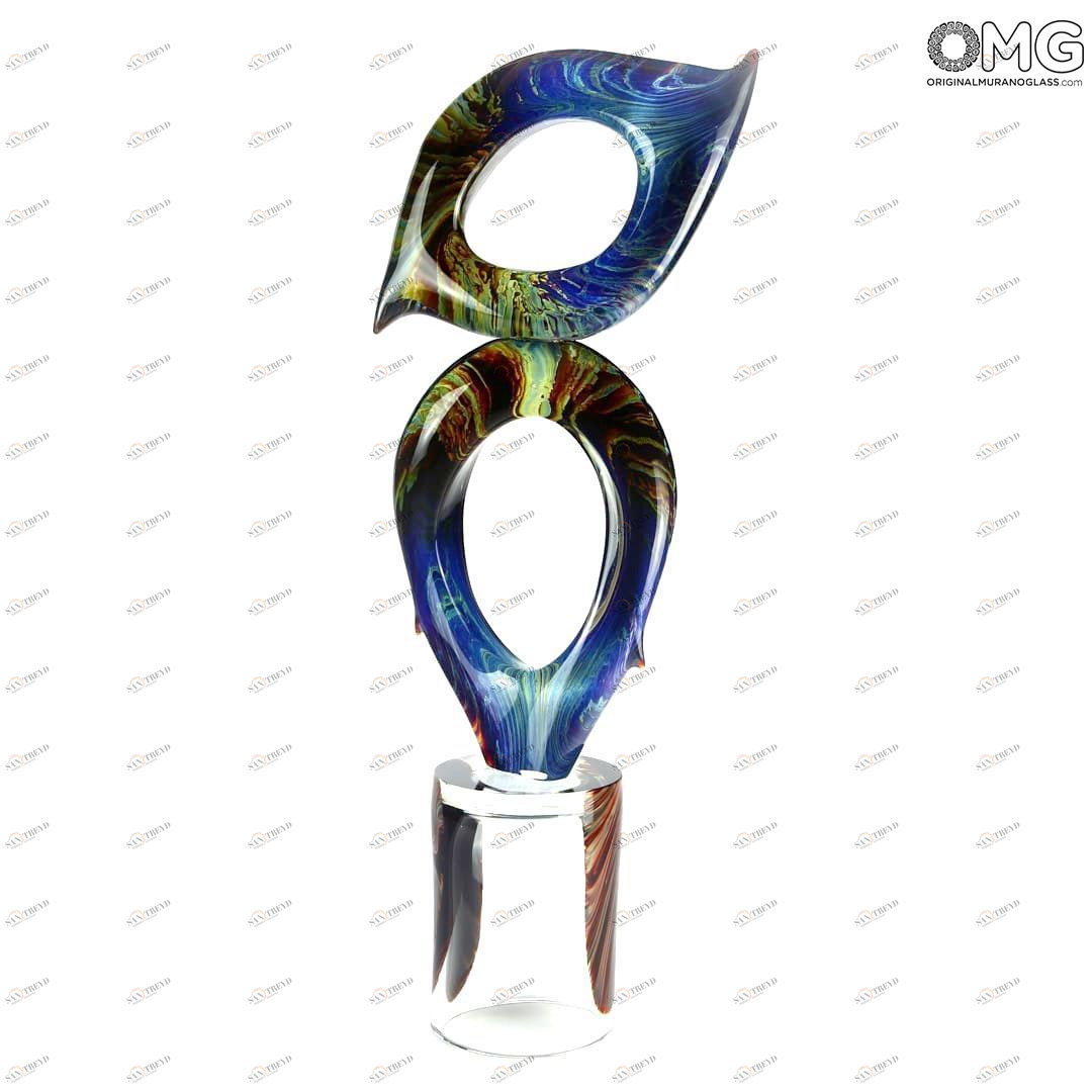 2522 ORIGINALMURANOGLASS Скульптура Венецианские маски - халцедон - муранское стекло -автор Andrea Tagliapietra - Original Murano Glass OMG 15 см 