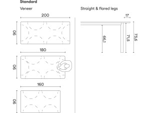 Прямоугольный стол из шпона