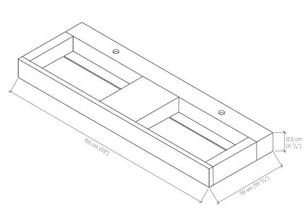 Двойная подвесная раковина с подвесным комодом Atlas Concorde Habitat Dialogo ARCH-00037908 - Вид №5
