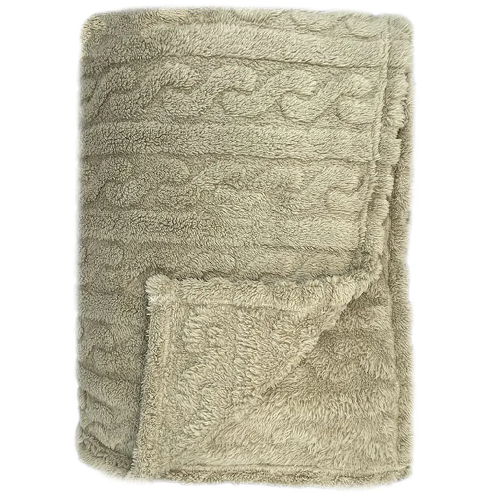 Плед Homely 200x220 см микрофибра цвет бежевый Ardenza STLM-2000259