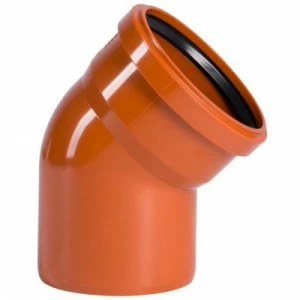 Отвод канализационный ПВХ 160мм 30° рыжий