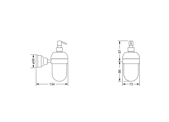 Дозатор для жидкого мыла с настенным держателем JOERGER Delphi 109.00.006.000 - Вид №1