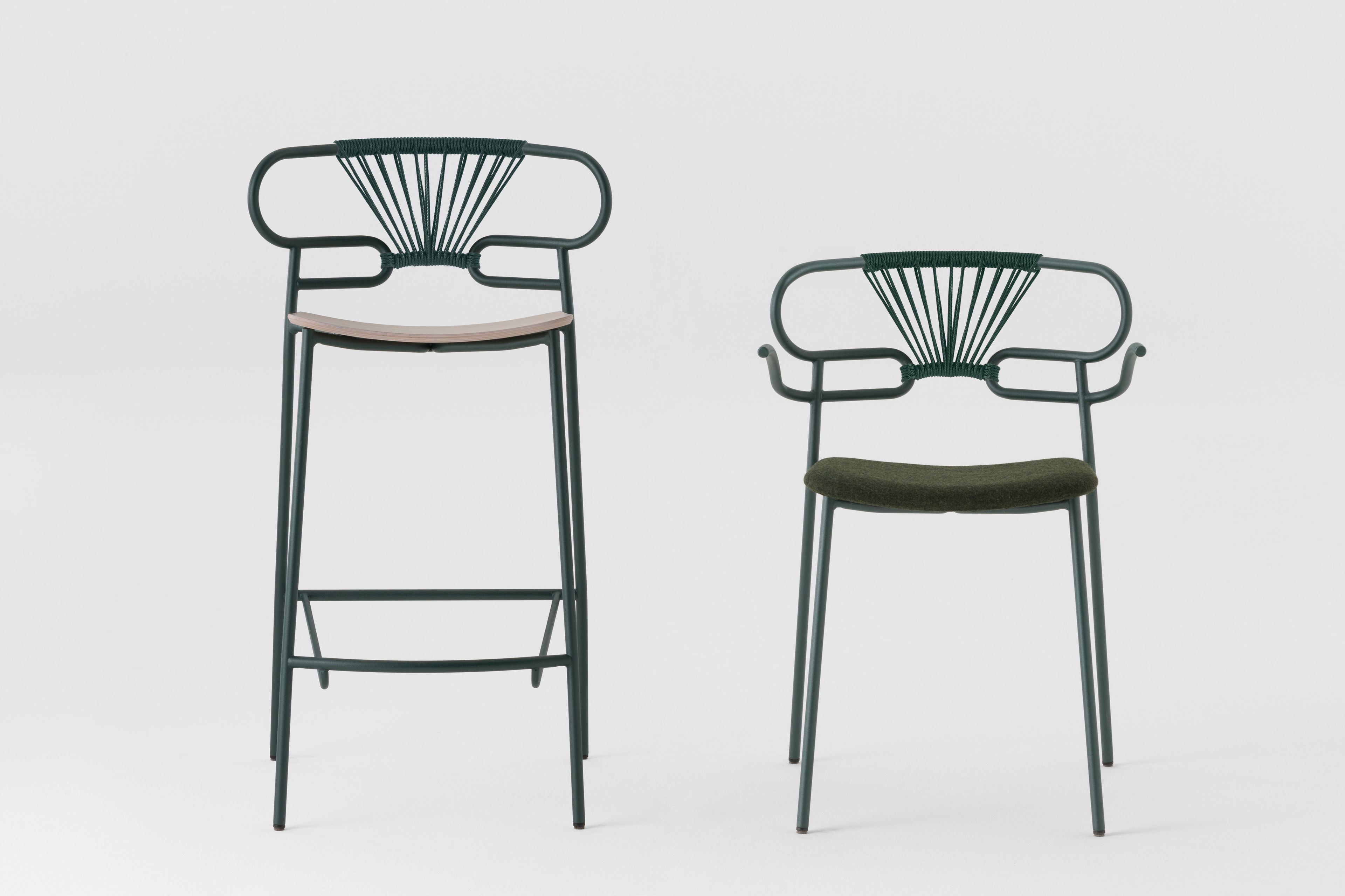 Металлический и буковый табурет с подставкой для ног TrabA' Генуя ARCH-00053299 - Вид №1