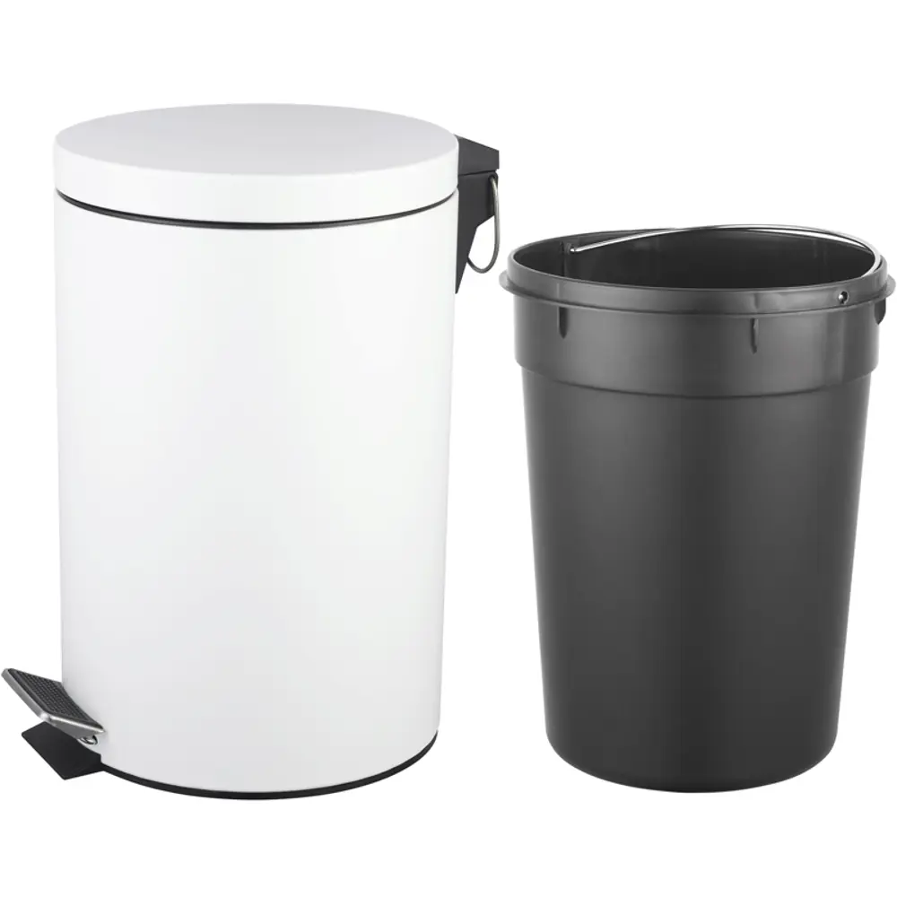Бак для мусора в ванную комнату KONSENSA Терни 12 л сталь цвет белый STLM-2094650 - Вид №3