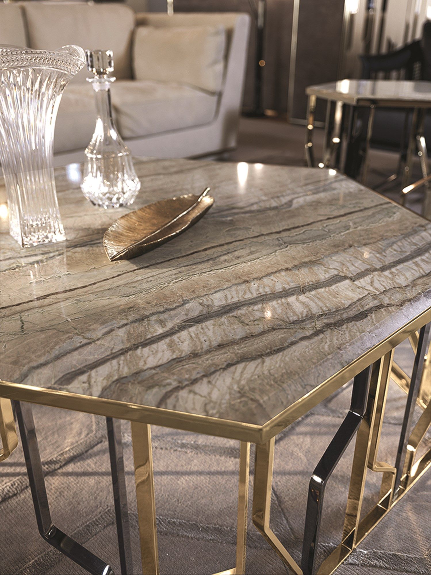 Мраморный шестиугольный журнальный столик Longhi Loveluxe ARCH-00060295 - Вид №11