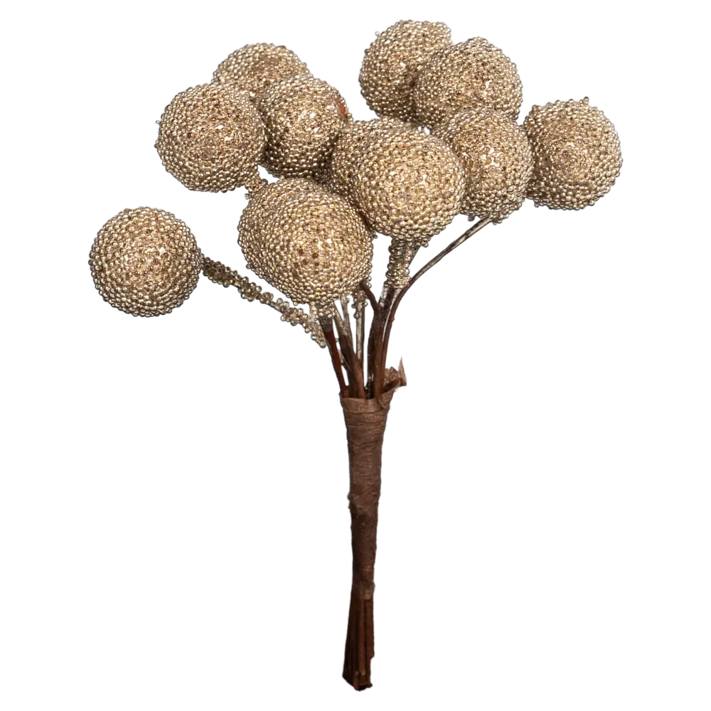 89368883 Новогоднее украшение Ветка Гроздь 11x6 см бежевый STLM-1523921 Santreyd  - Вид №1