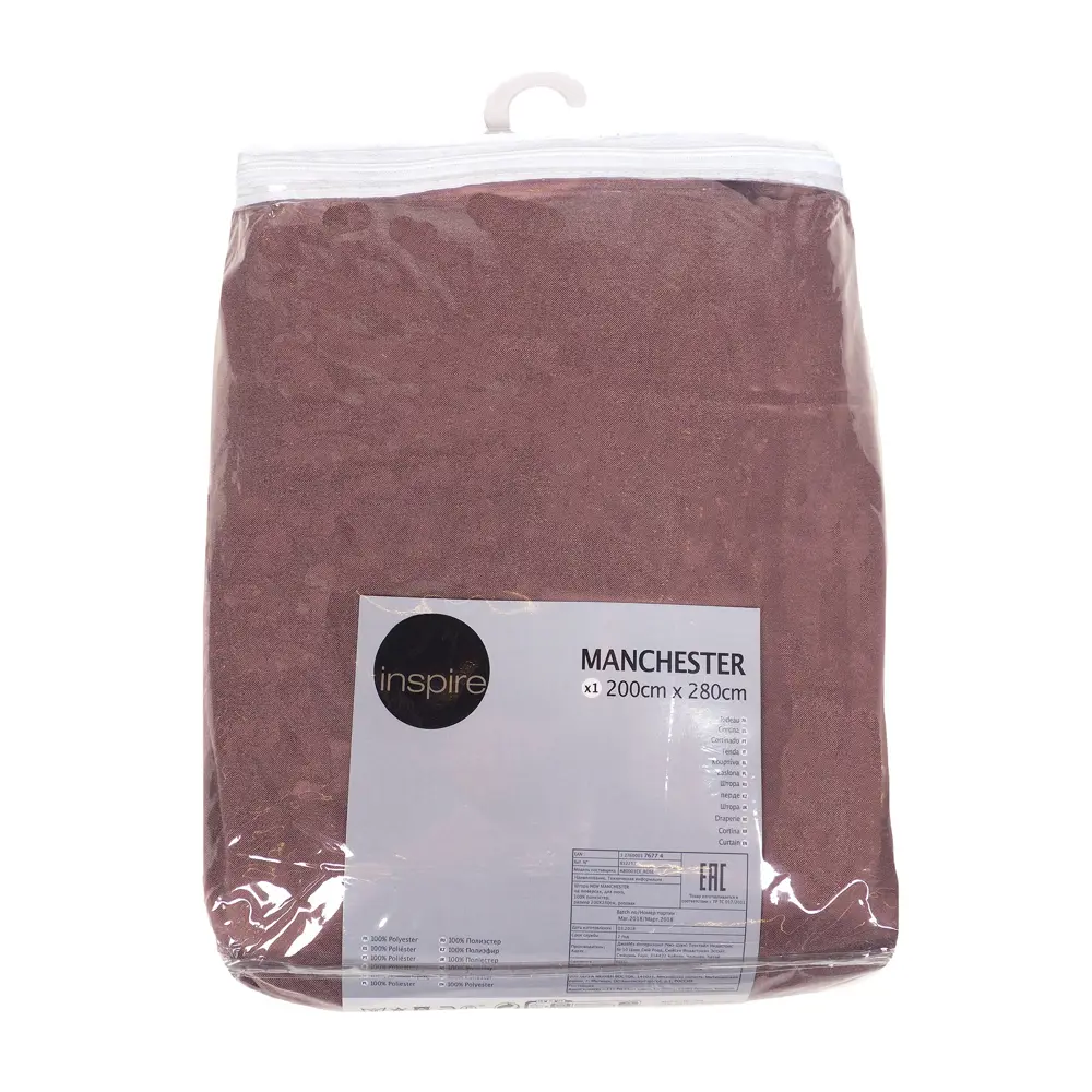 Штора «Manchester» 200х280 см крепление люверсы цвет розовый 81945006 STLM-2065588 INSPIRE  - Вид №5