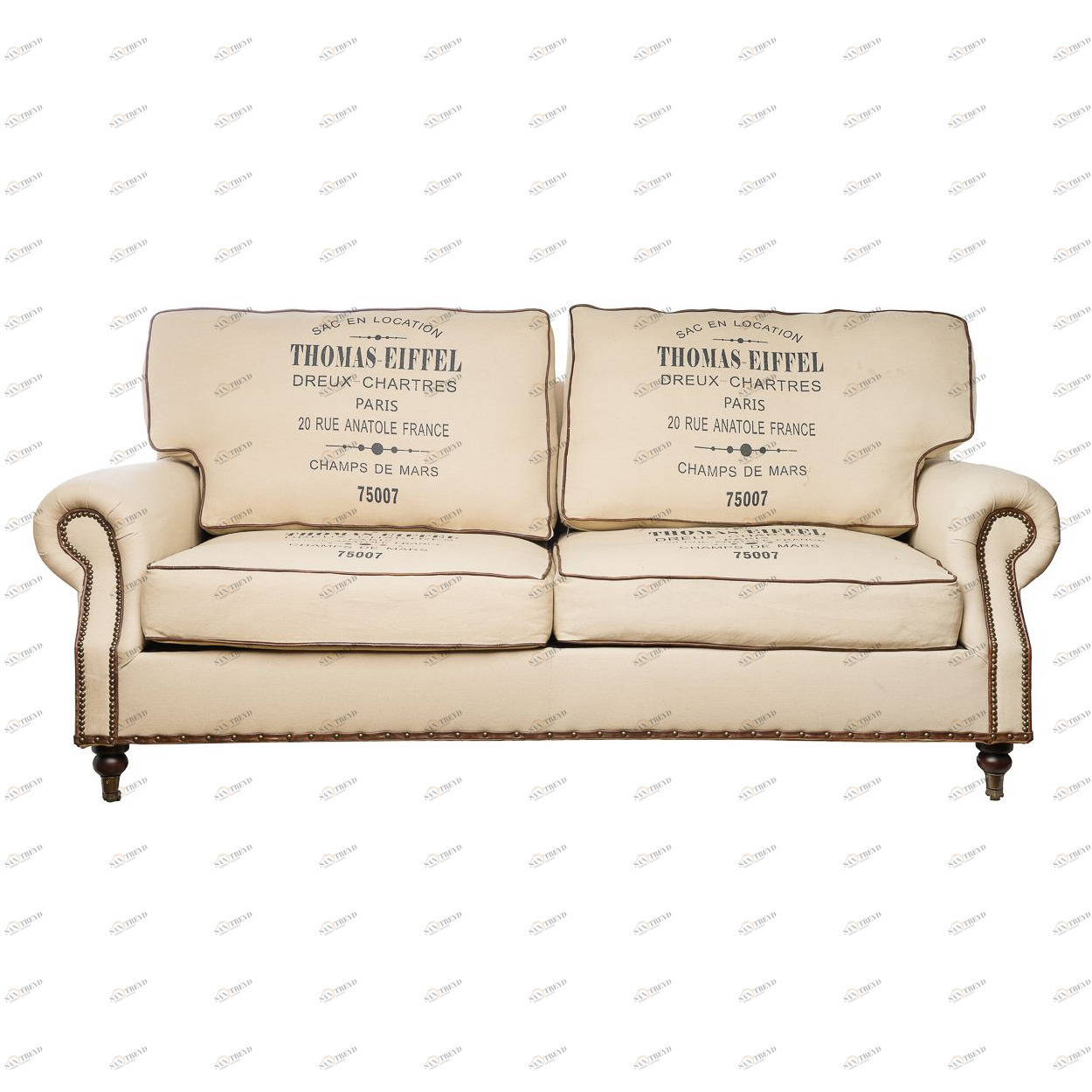 Диван Thomas Eiffei трехместный прямой бежевый ДОМАШНЯЯ ОБСТАНОВКА ДИЗАЙНЕРСКИЕ, THOMAS EIFFEI 017180 Бежевый;молочный Santreyd 