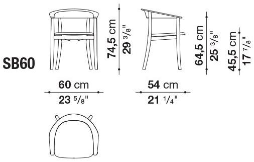 B&B Italia Стул из дерева и кожи с подлокотниками sun-id-1400558 - Вид №4
