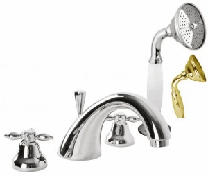 Смеситель на борт ванны с ручным выдвижным душем CEZARES NOSTALGIA-BVD-03/24-M