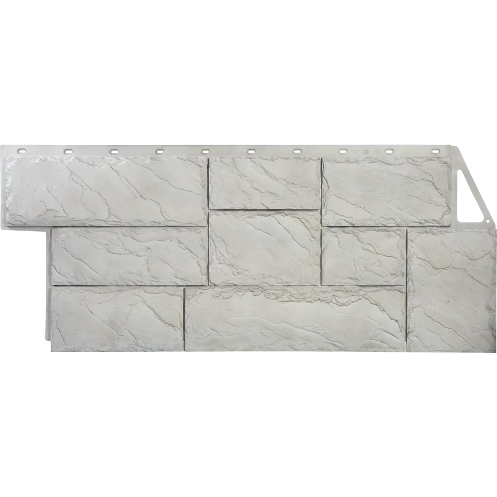 Фасадная панель FineBer Камень крупный мелованный цвет белый Нет STLM-2121499