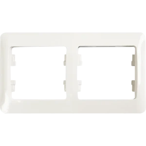 Рамка для розеток и выключателей Systeme Electric Glossa 2 поста цвет молочный