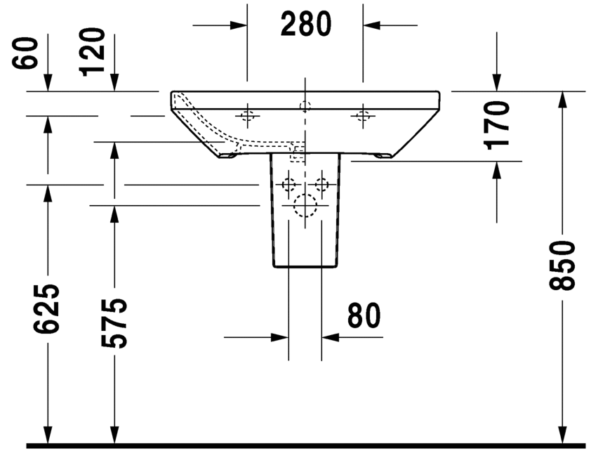 2319650030 Подвесная раковина настенная овальная Duravit Durastyle - Вид №6