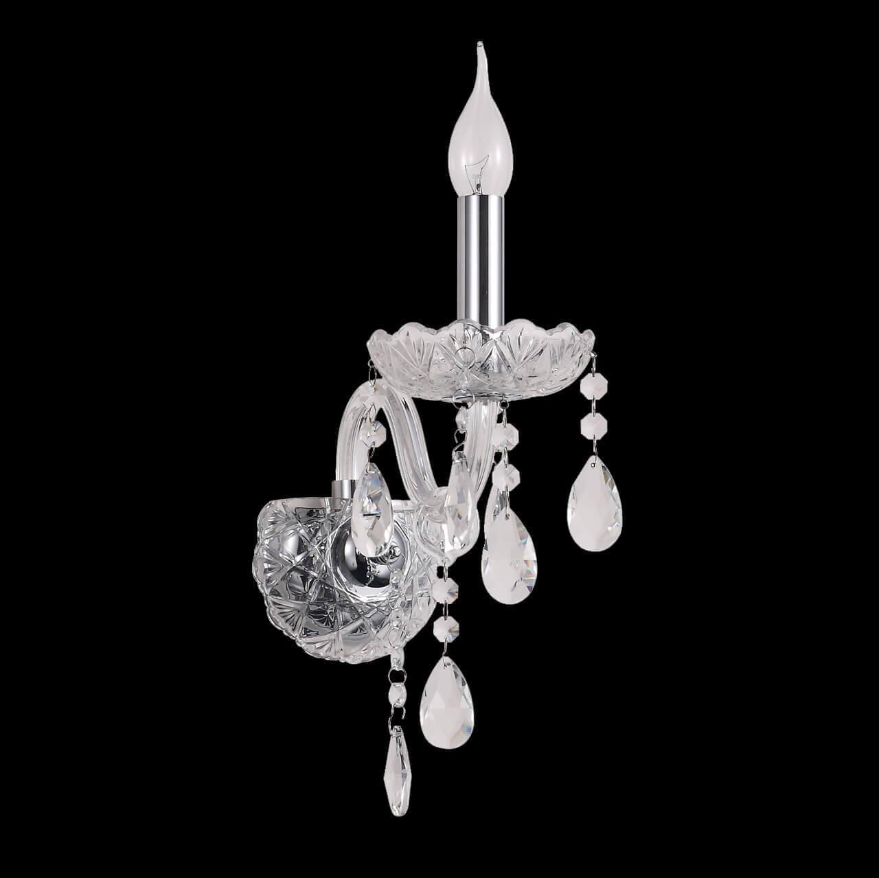 Бра металлическое хром "Адель" 373024901 MW-LIGHT СВЕЧА 00-3930256 Прозрачный;хром  - Вид №1