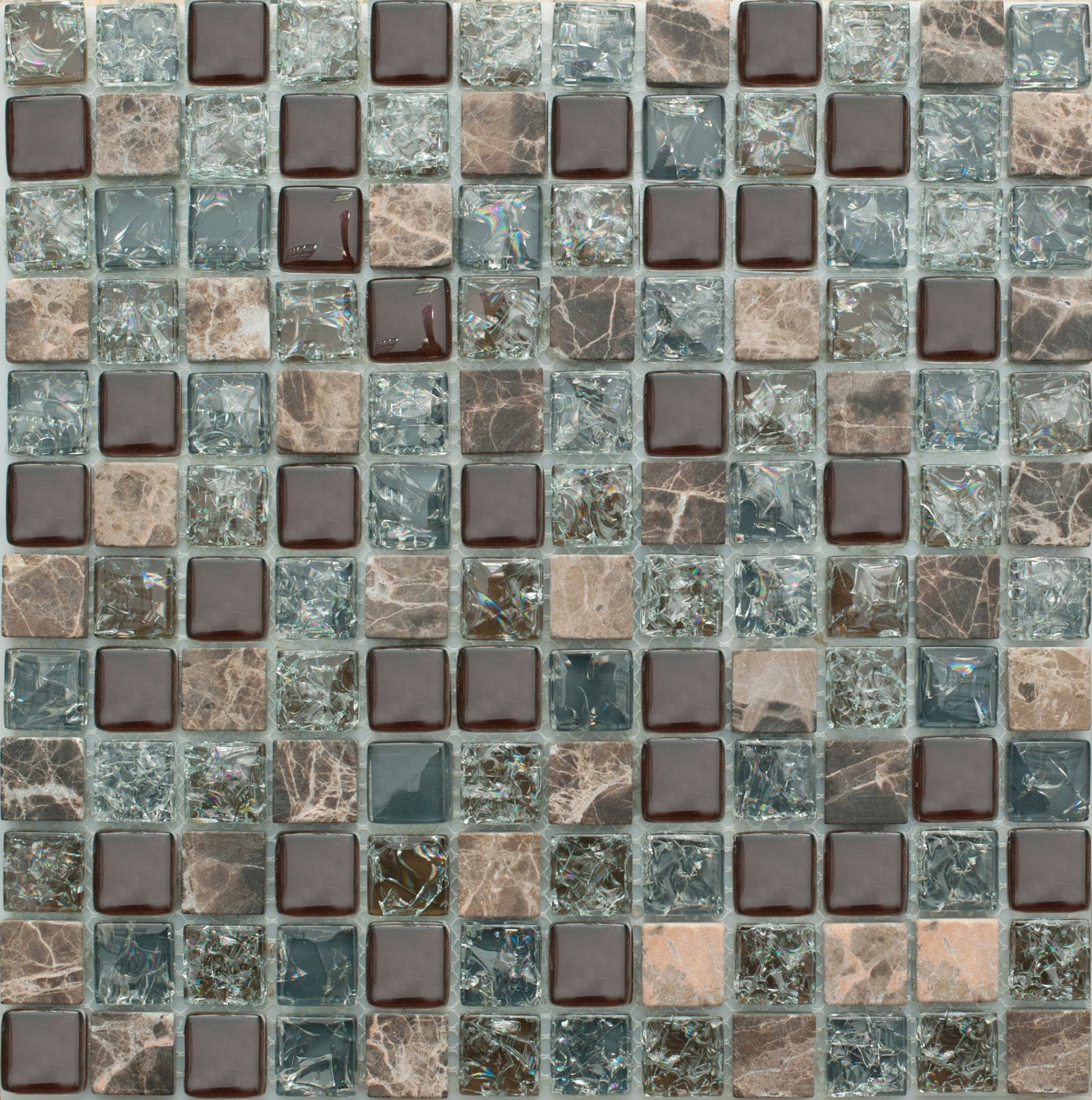 Мозаика стеклянная с вкроплениями природного камня NO-191A SN-Mosaic Exclusive 