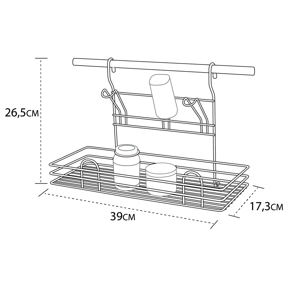 Держатель бокалов с полкой Delinia 39x17.5x26.5 см сталь цвет хром STLM-2005674 - Вид №5