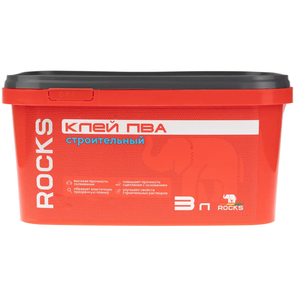 Клей ПВА строительный Rocks 3 л STLM-2097203