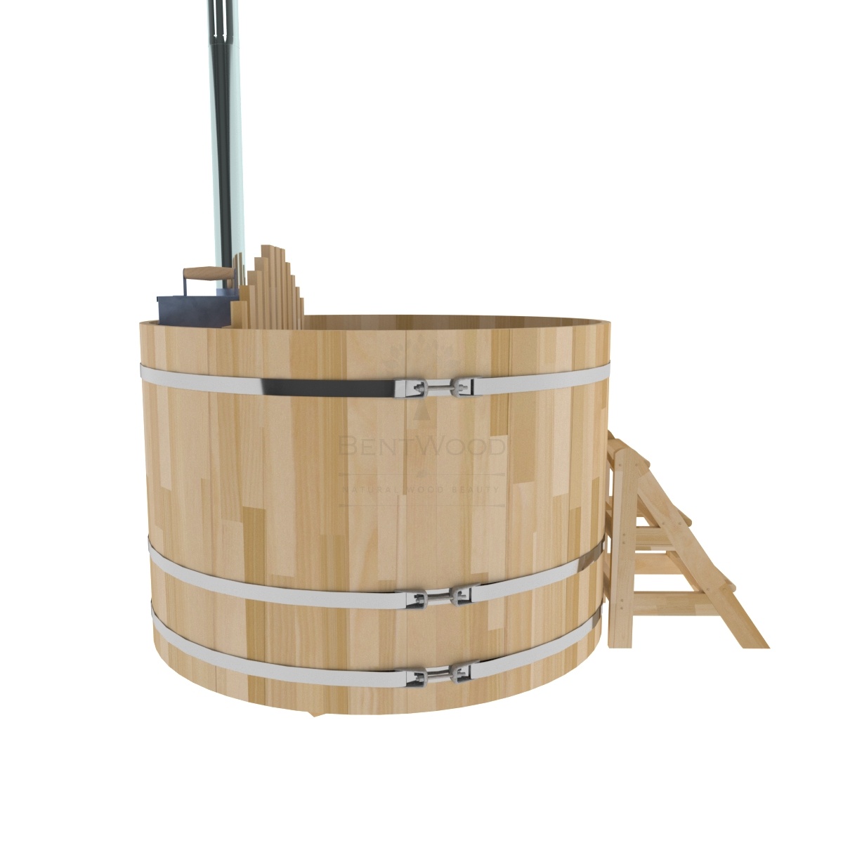 2112 Фурако из кедра D=1.8 с внутренней печкой. Высота 1,2м. Исполнение "Сращенная". Alyarus  - Вид №1