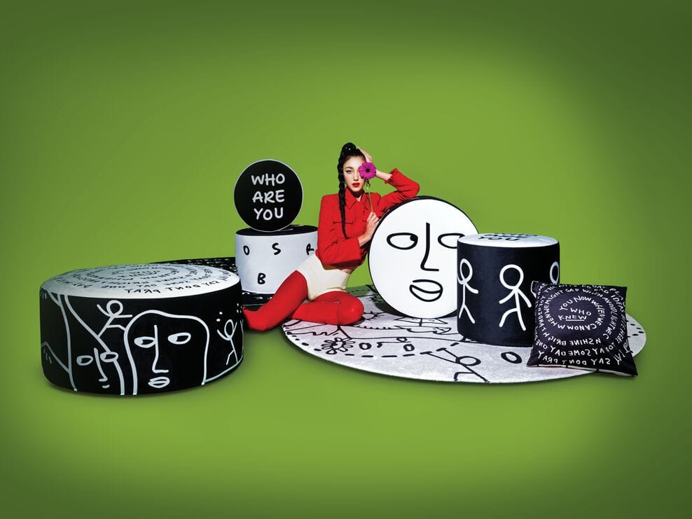 Квадратная подушка из ткани Qeeboo Linescapes ARCH-00023881 - Вид №2