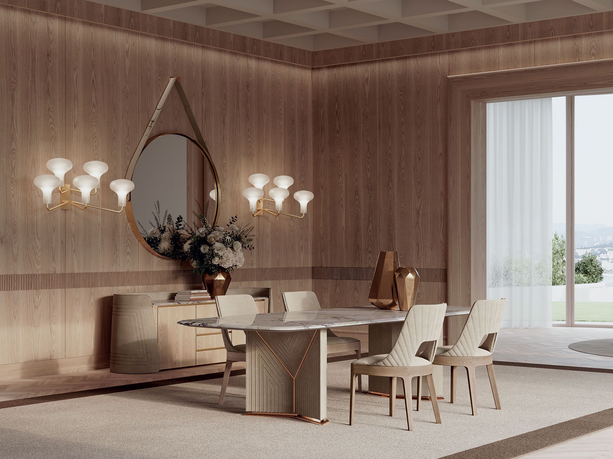 Мраморный обеденный стол Vittoria Frigerio PINTO ARCH-00068576 - Вид №4