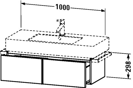 VE611407575 Тумбочка подвесная Vero #VE6114 1000 x 446 мм Лен, декор Duravit - Вид №1