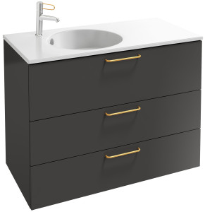 EB2534-R8-NR4 Тумба под столешницу 100 см, 3 ящика, золотая ручка JACOB DELAFON ODÉON RIVE GAUCHE